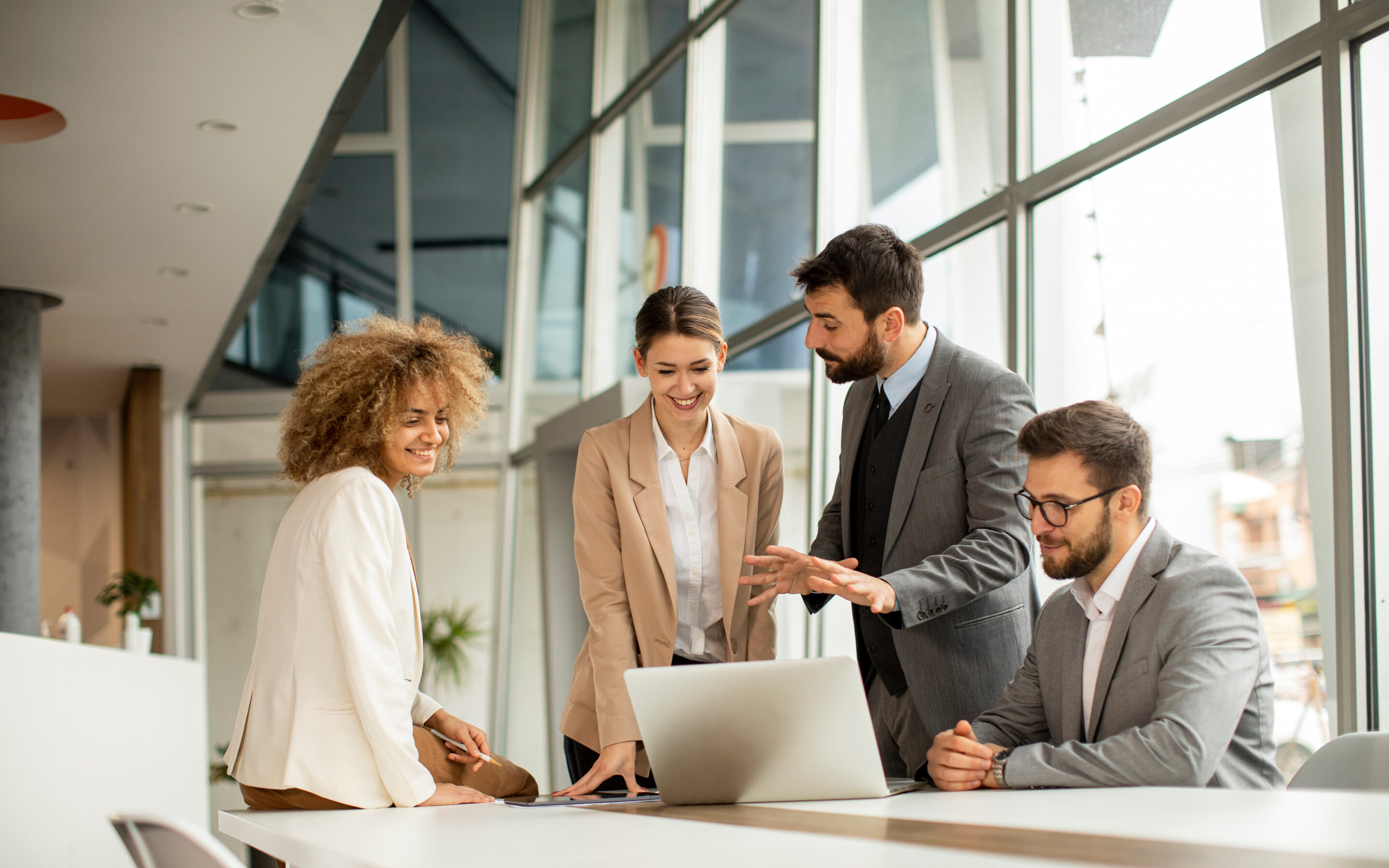 Multiethnic business people working together in the office